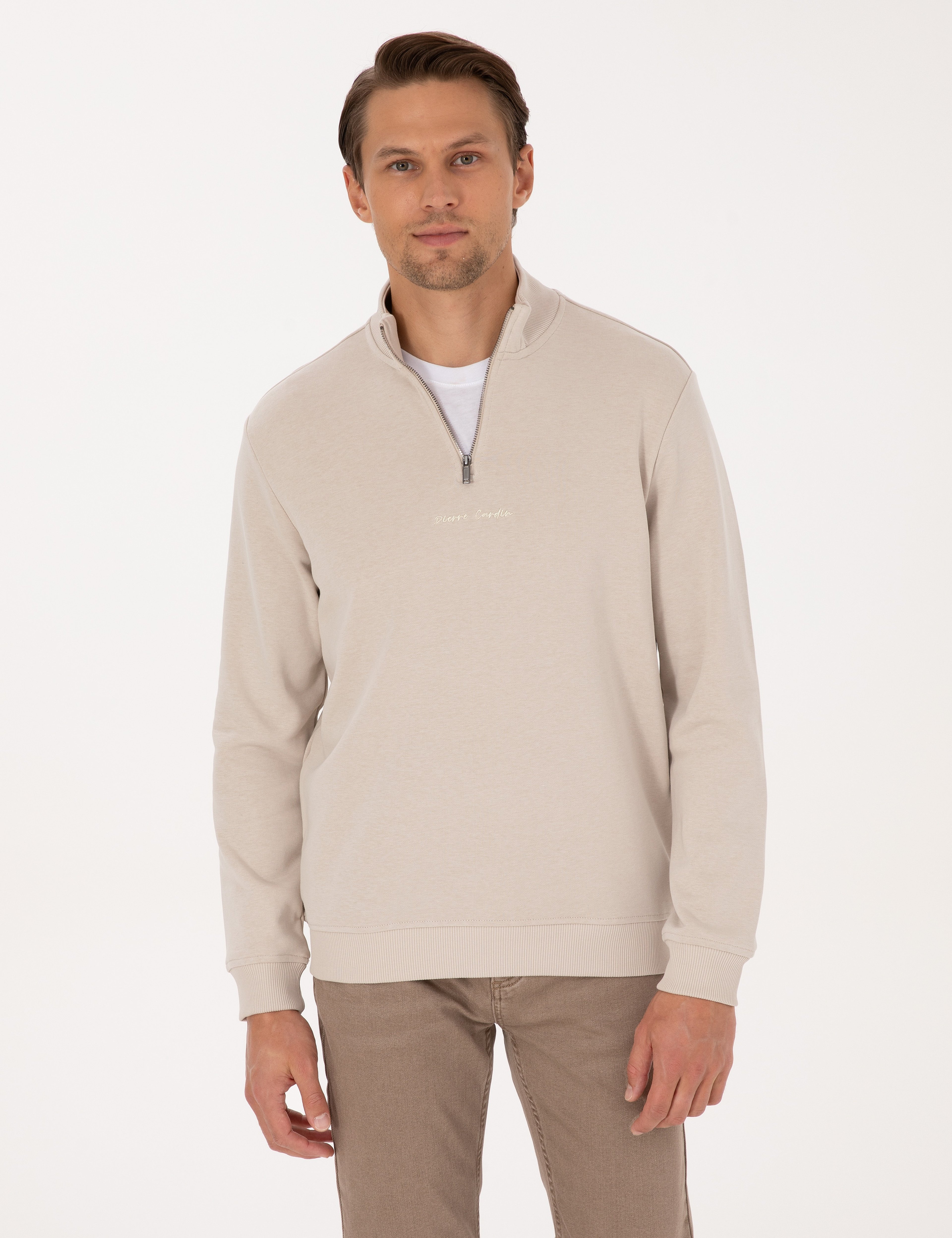 Bej Regular Fit Sweatshirt - Image 1