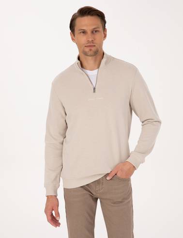 Bej Regular Fit Sweatshirt