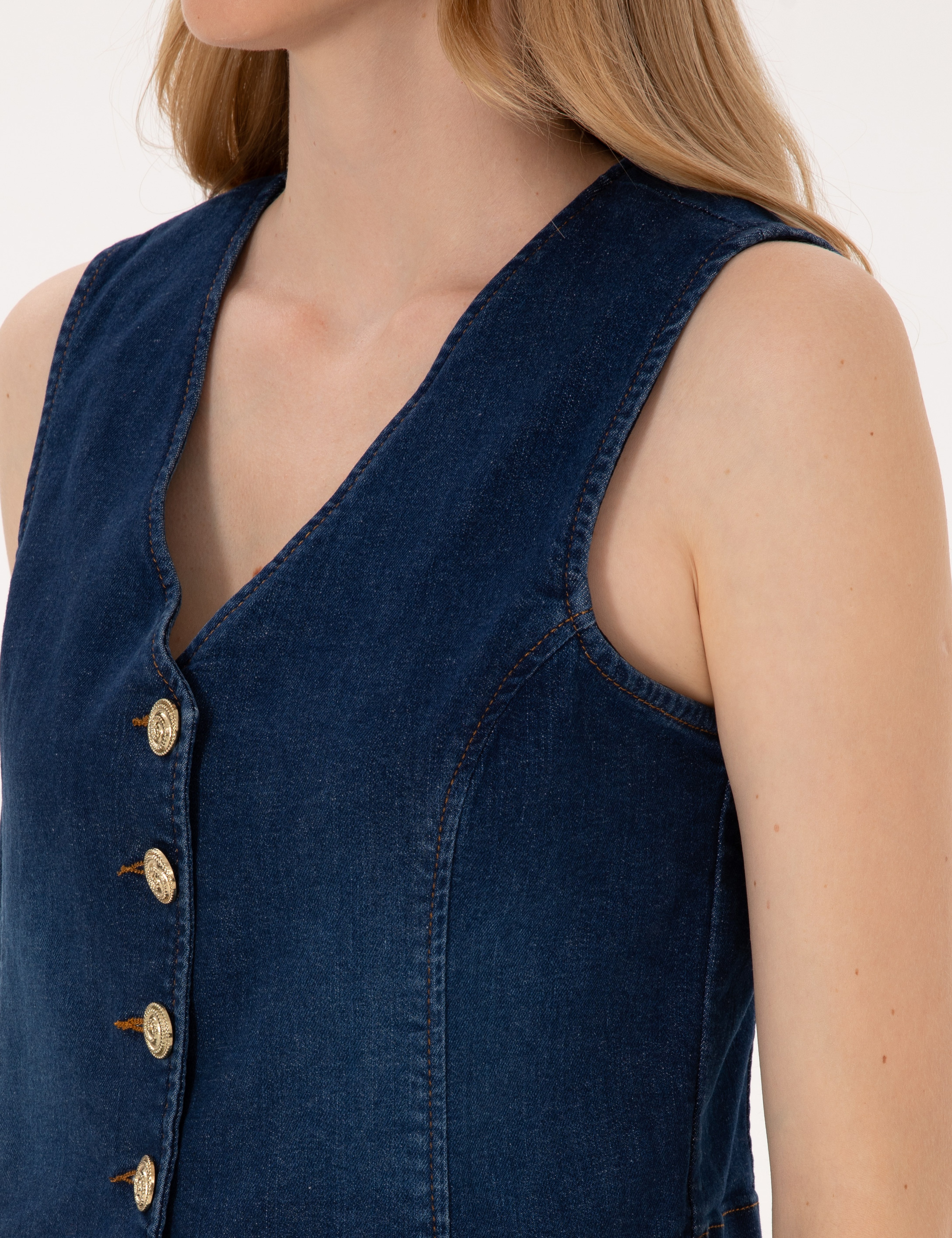 Saks Slim Fit Jean Yelek - Image 7