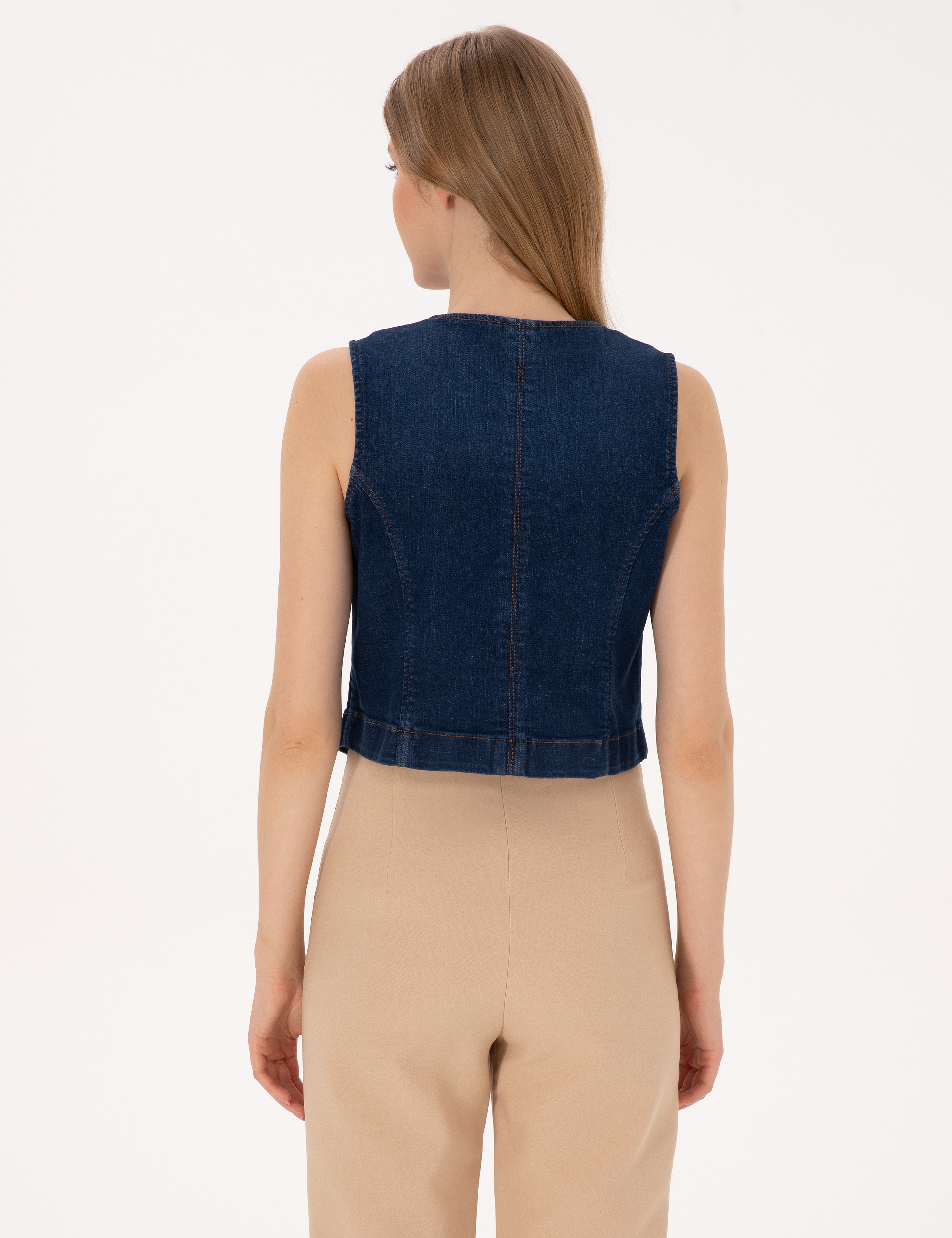 Saks Slim Fit Jean Yelek - Image 5