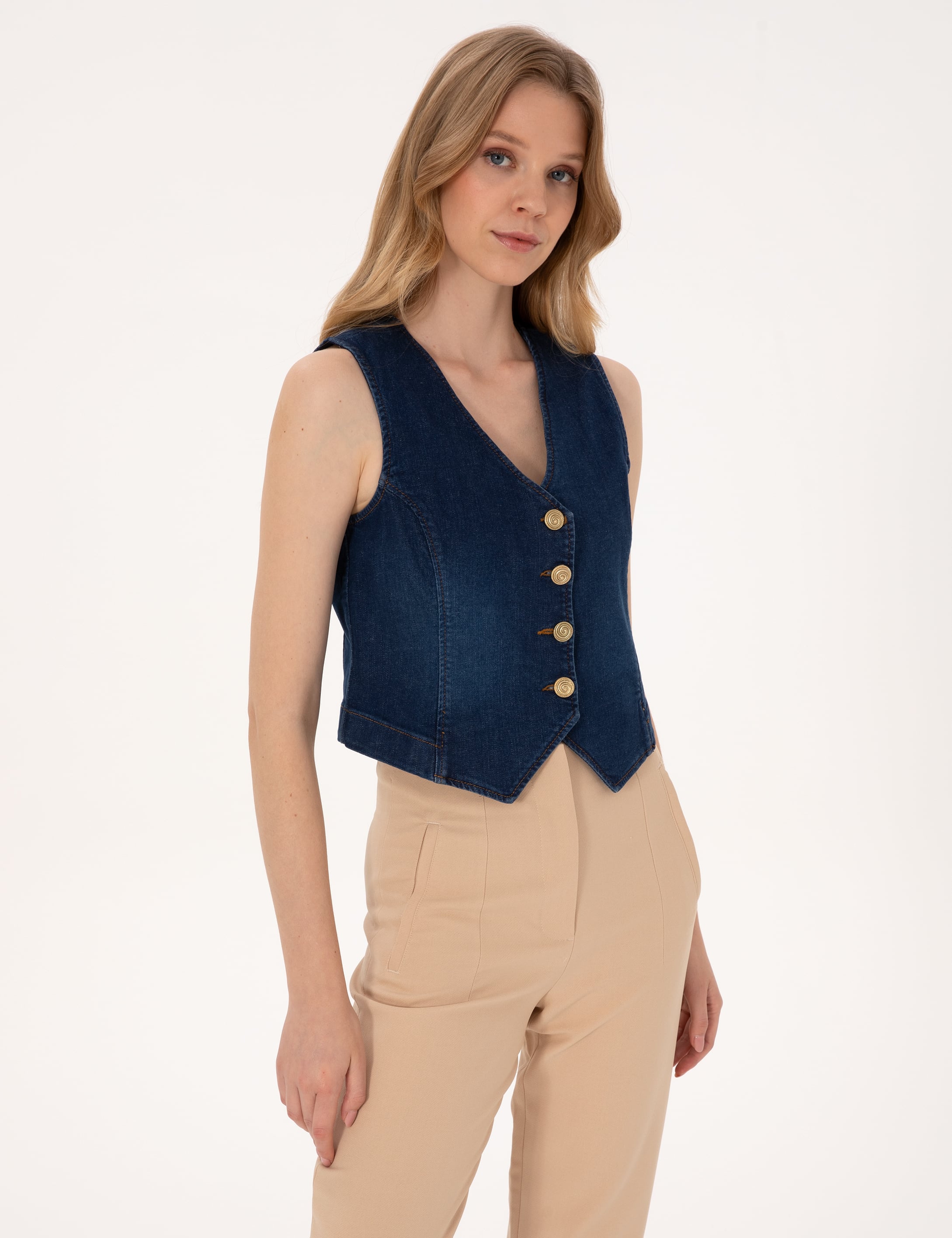 Saks Slim Fit Jean Yelek - Image 1