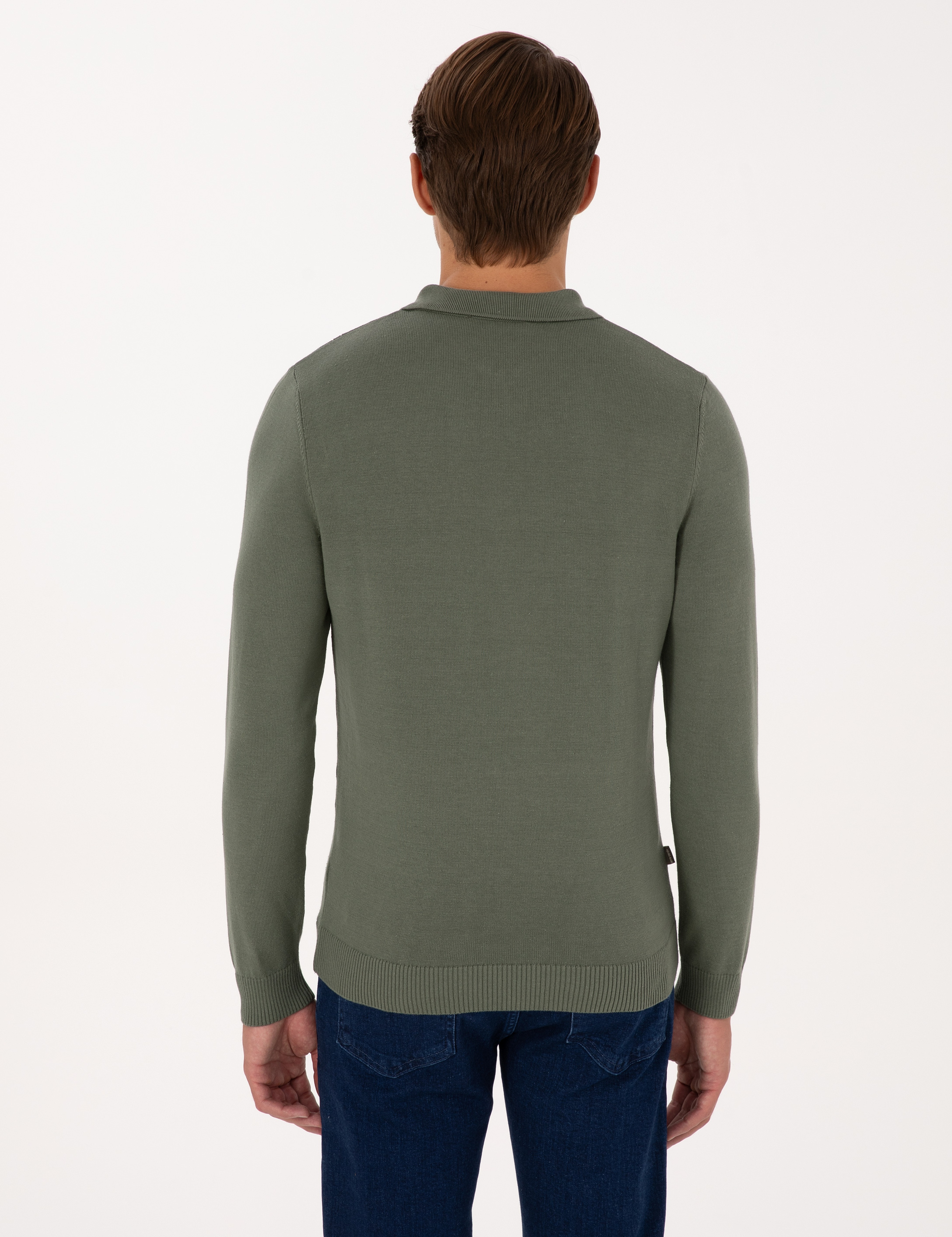 Duman Slim Fit Fermuarlı Polo Yaka Triko Kazak - Image 5