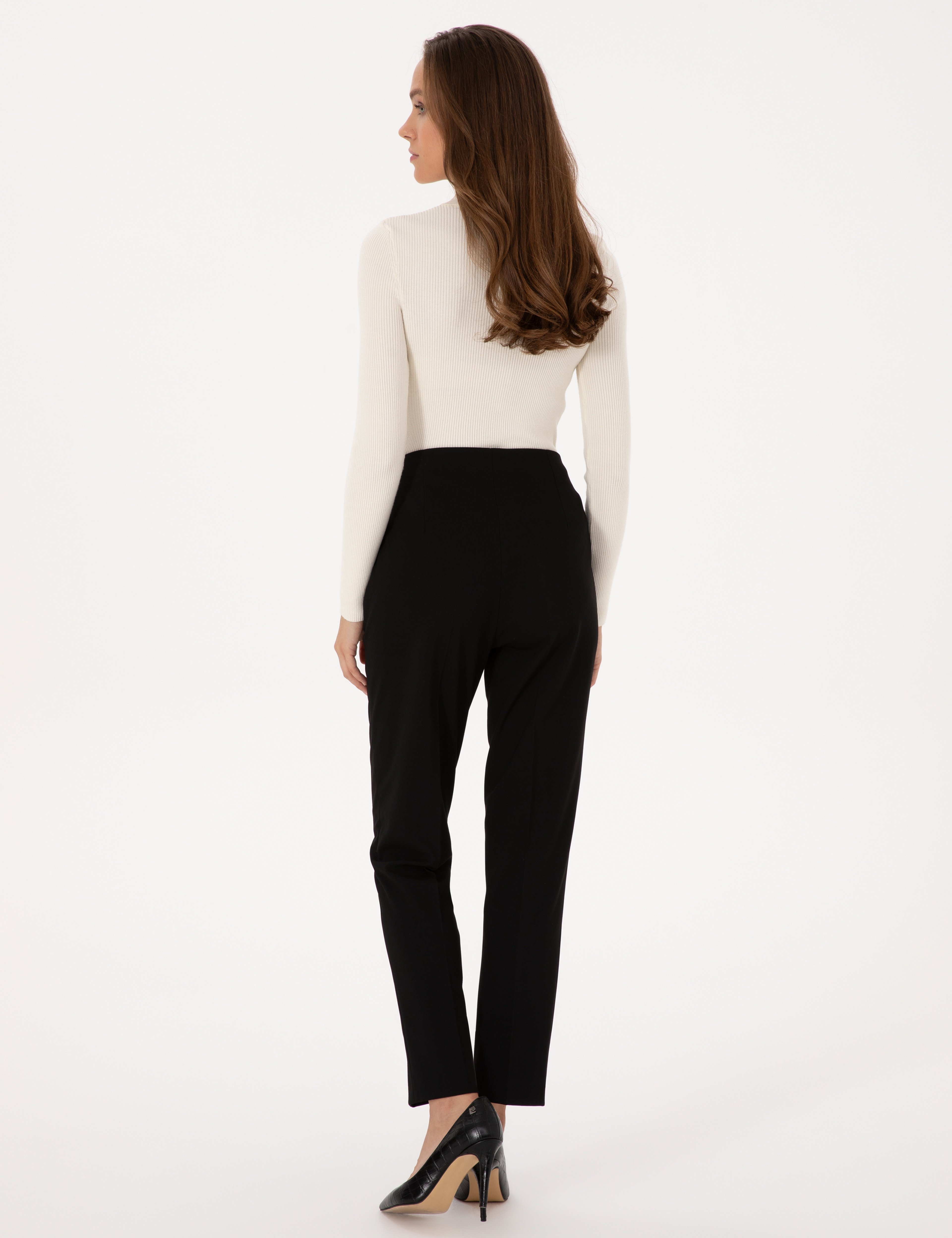 Siyah Carrot Fit Kumaş Pantolon