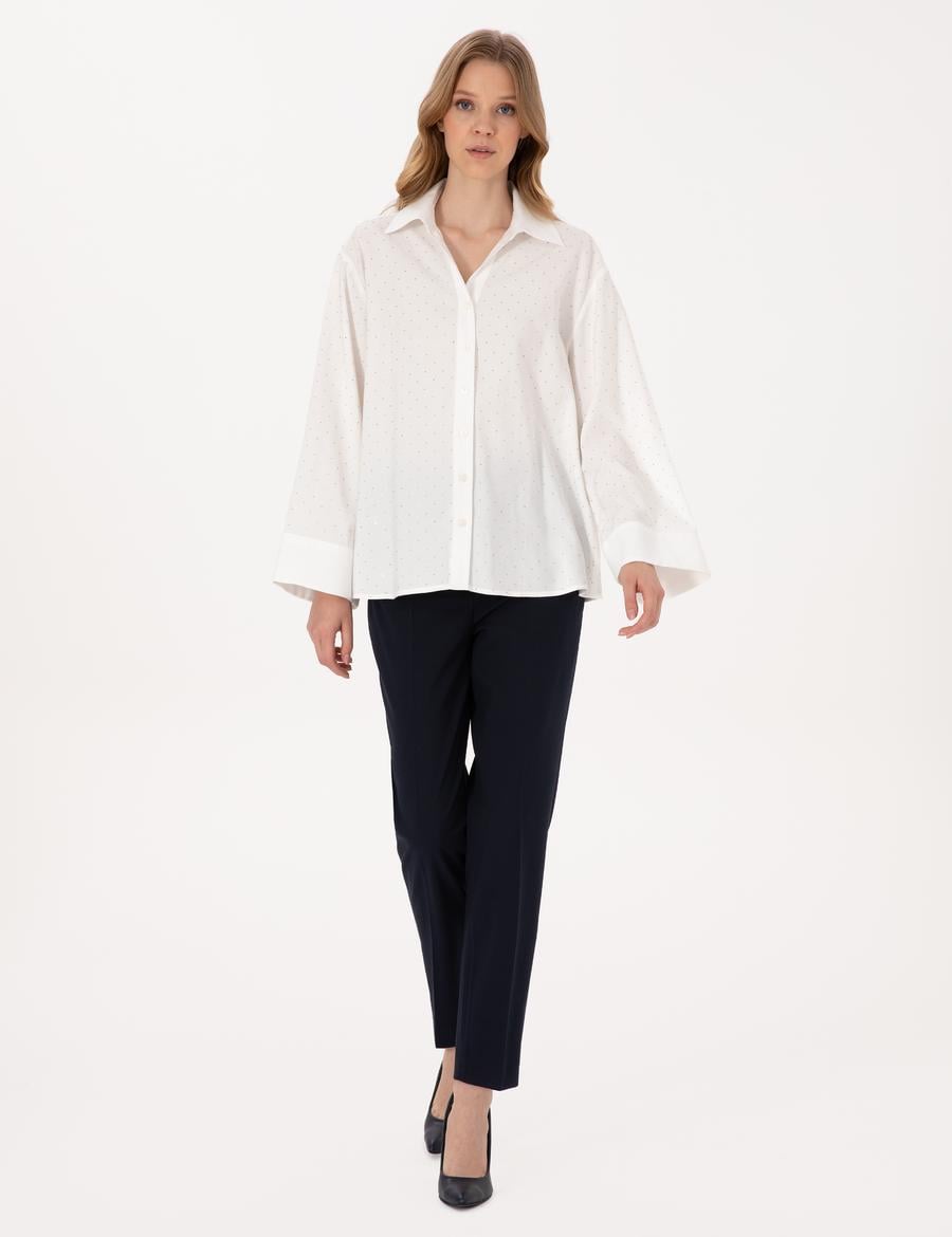 Lacivert Carrot Fit Kumaş Pantolon