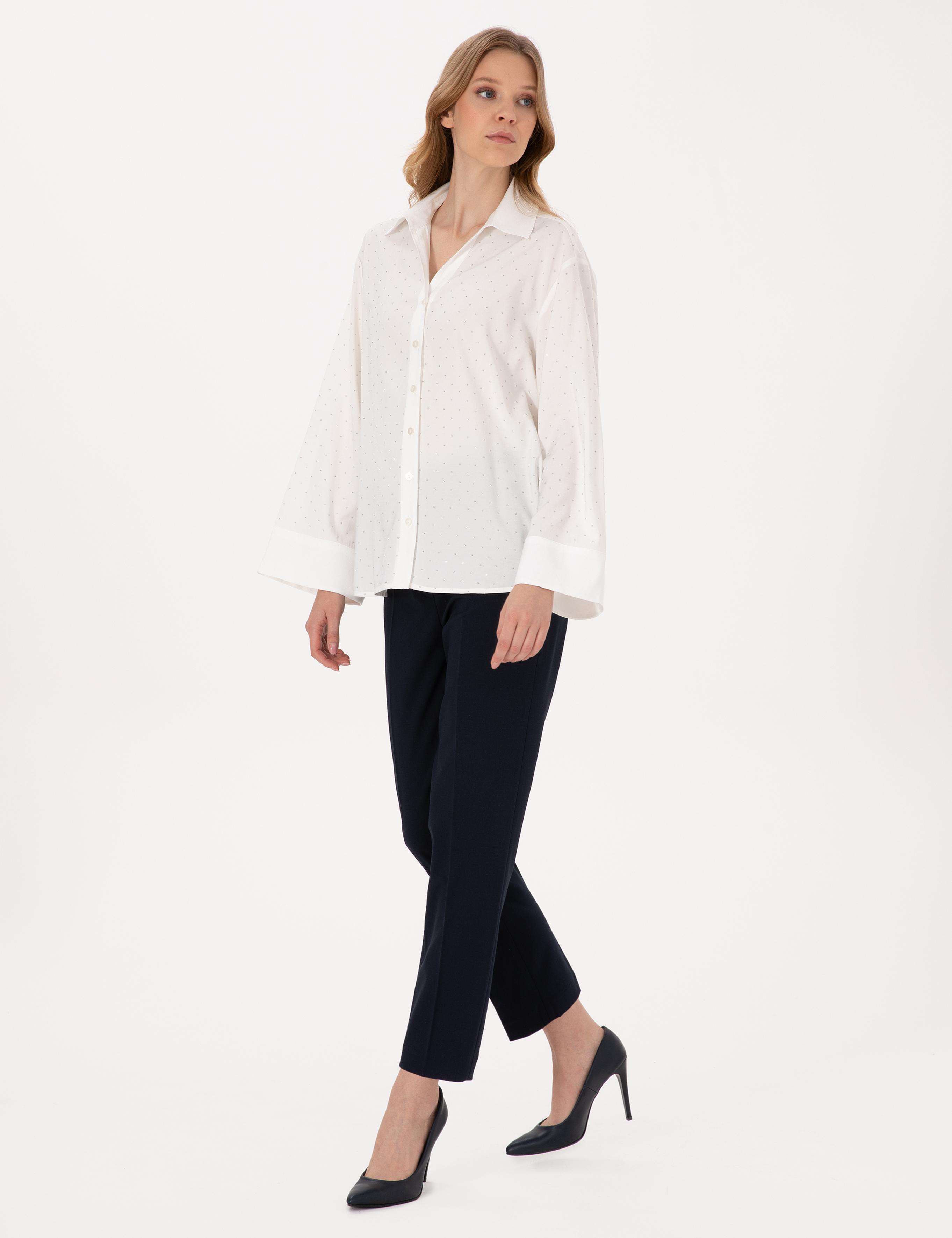 Lacivert Carrot Fit Kumaş Pantolon