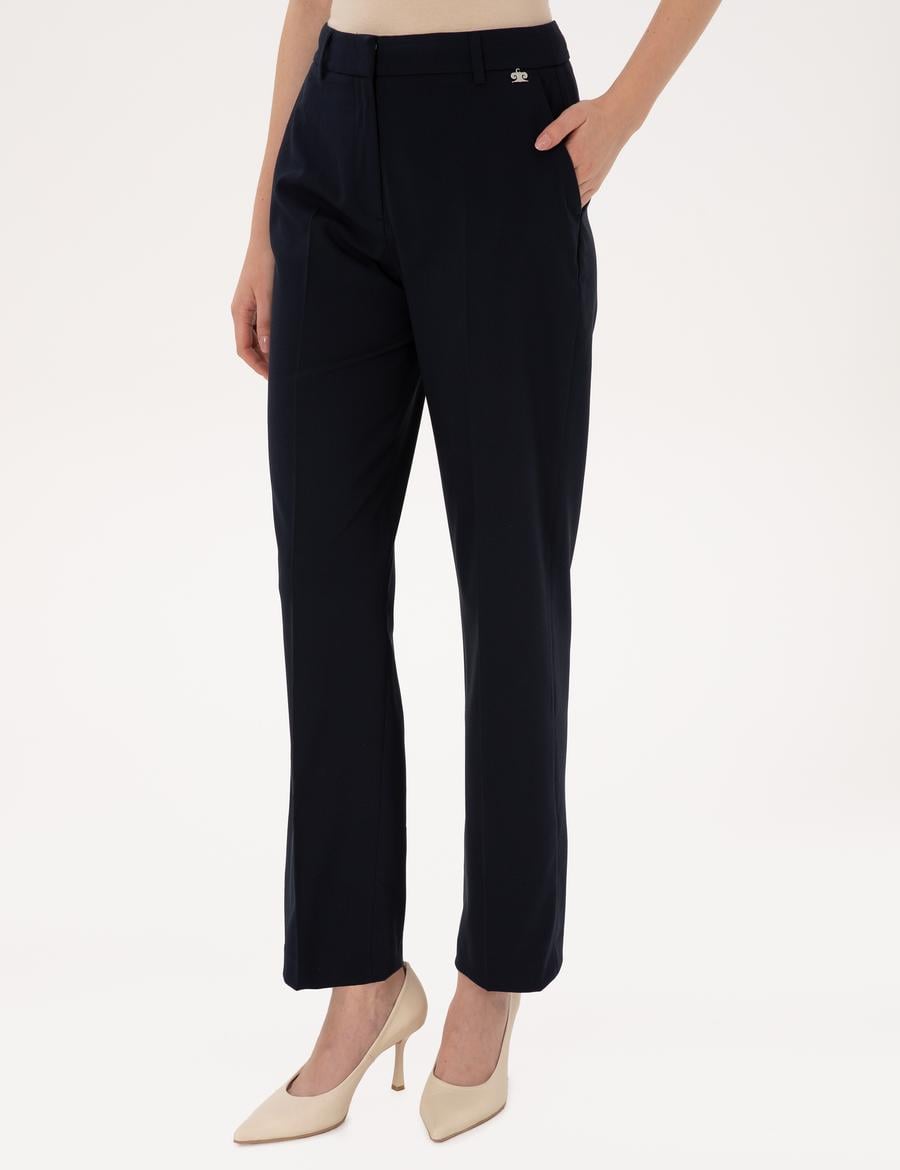 Lacivert Straight Fit Kumaş Pantolon
