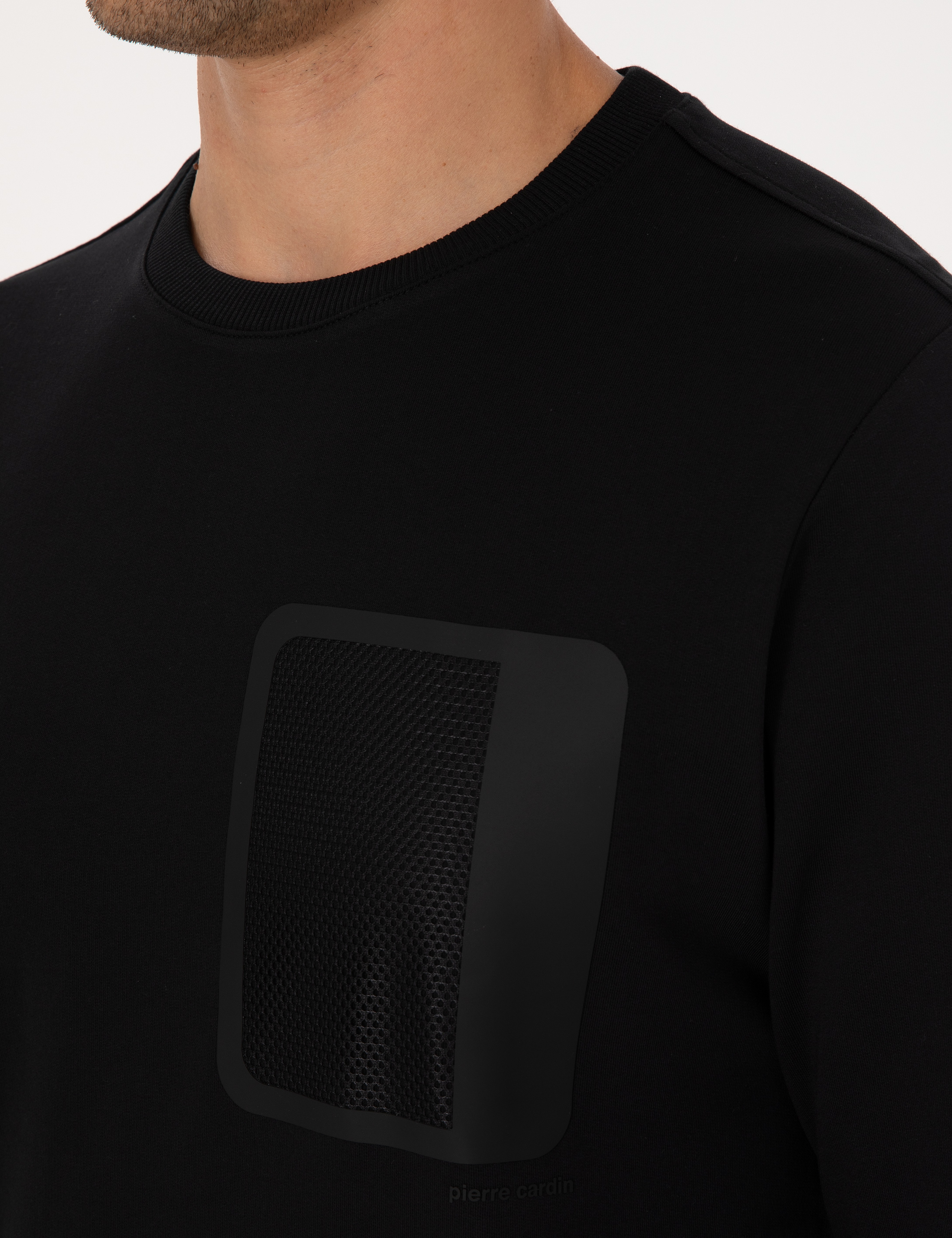 Siyah Regular Fit Bisiklet Yaka Sweatshirt