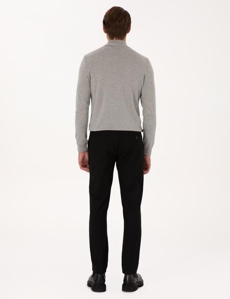 Siyah Slim Fit Kanvas Pantolon - 50310911035