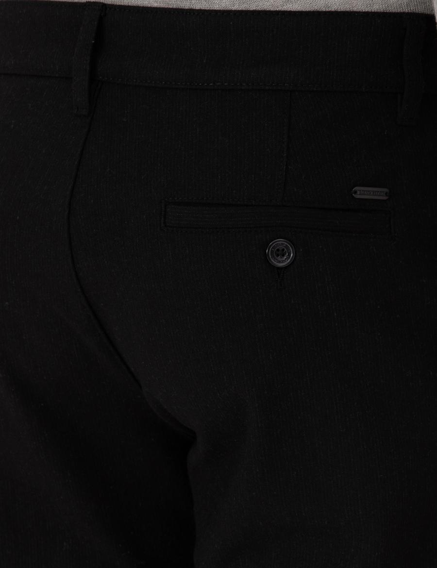 Siyah Slim Fit Kanvas Pantolon