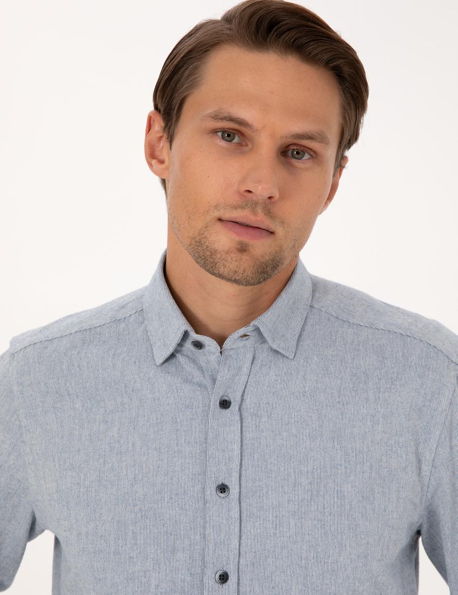 Mavi Regular Fit Uzun Kollu Gömlek