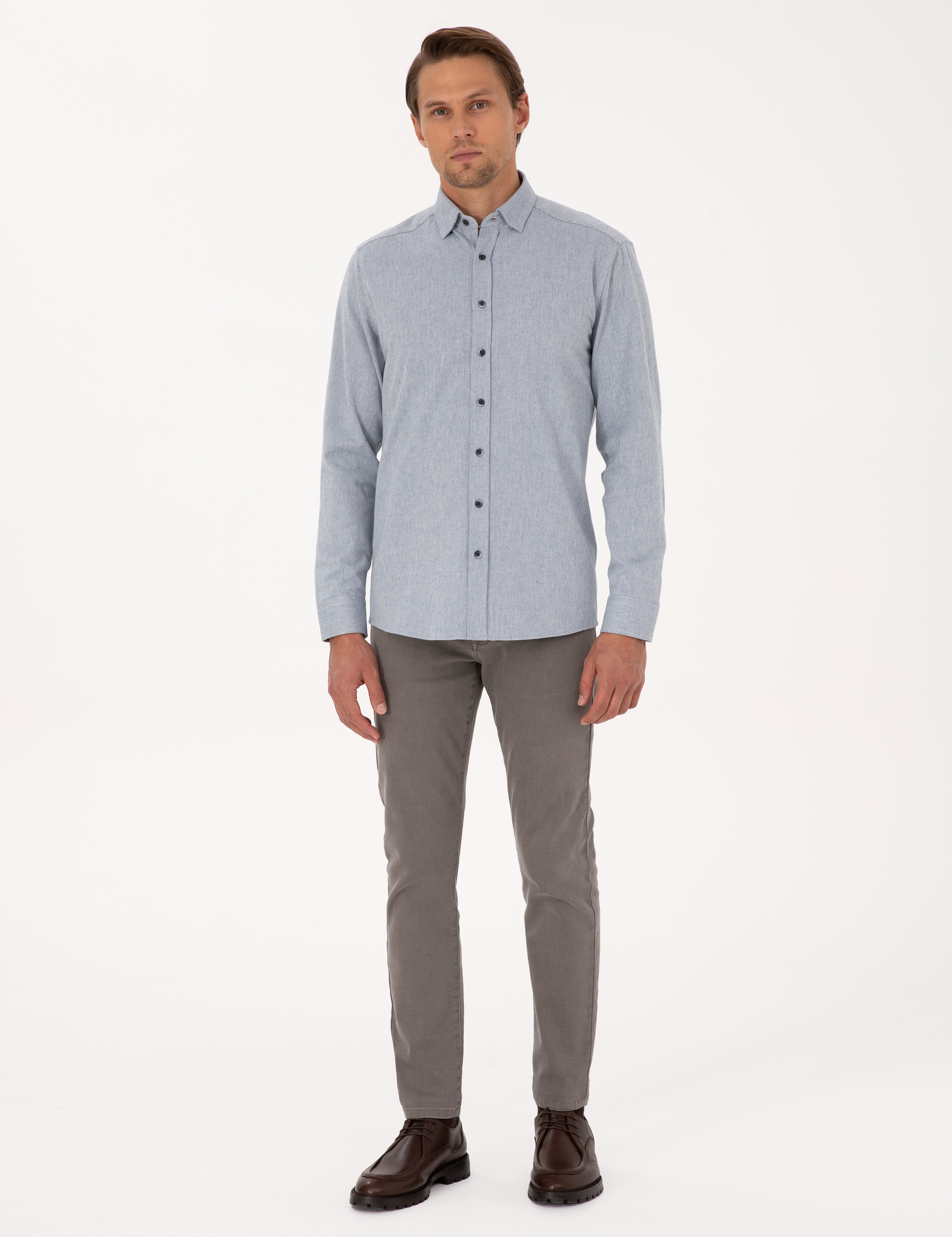 Mavi Regular Fit Uzun Kollu Gömlek - Image 4