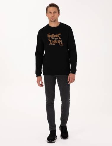 Siyah Regular Fit Sweatshirt