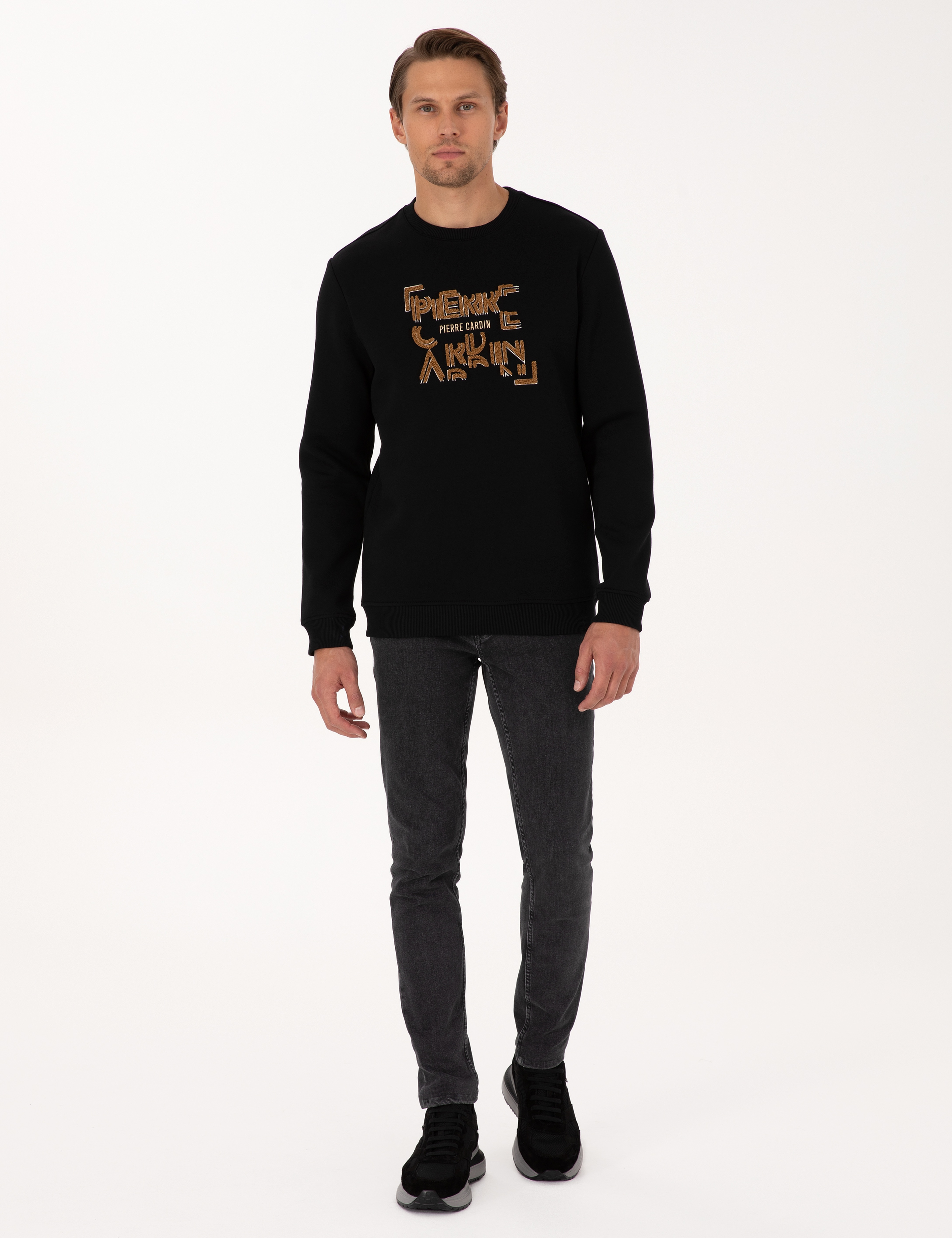 Siyah Regular Fit Sweatshirt - Image 4