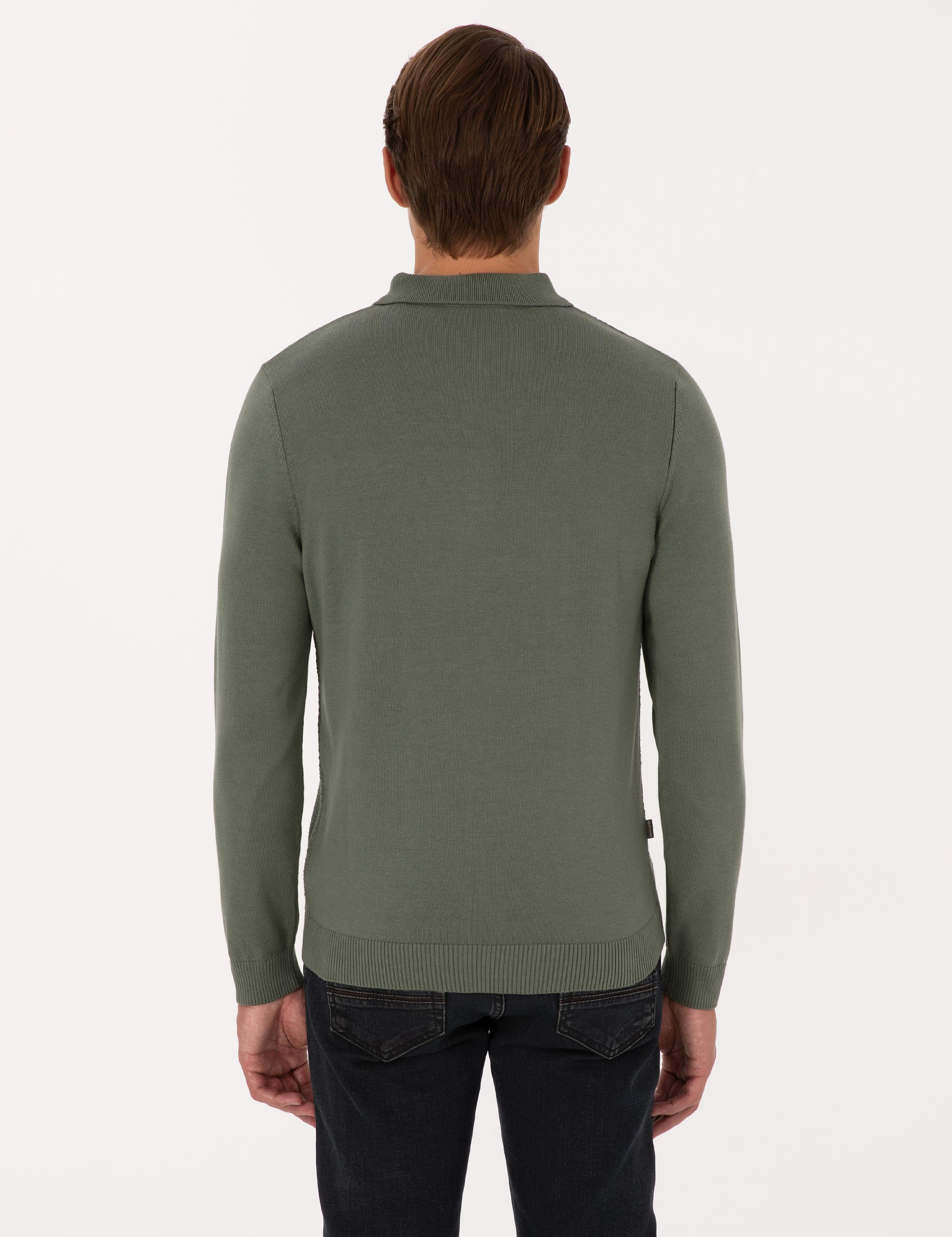 Duman Slim Fit Polo Yaka Düğmeli Triko Kazak