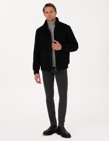 Siyah Kaşe Mont - 50312084024