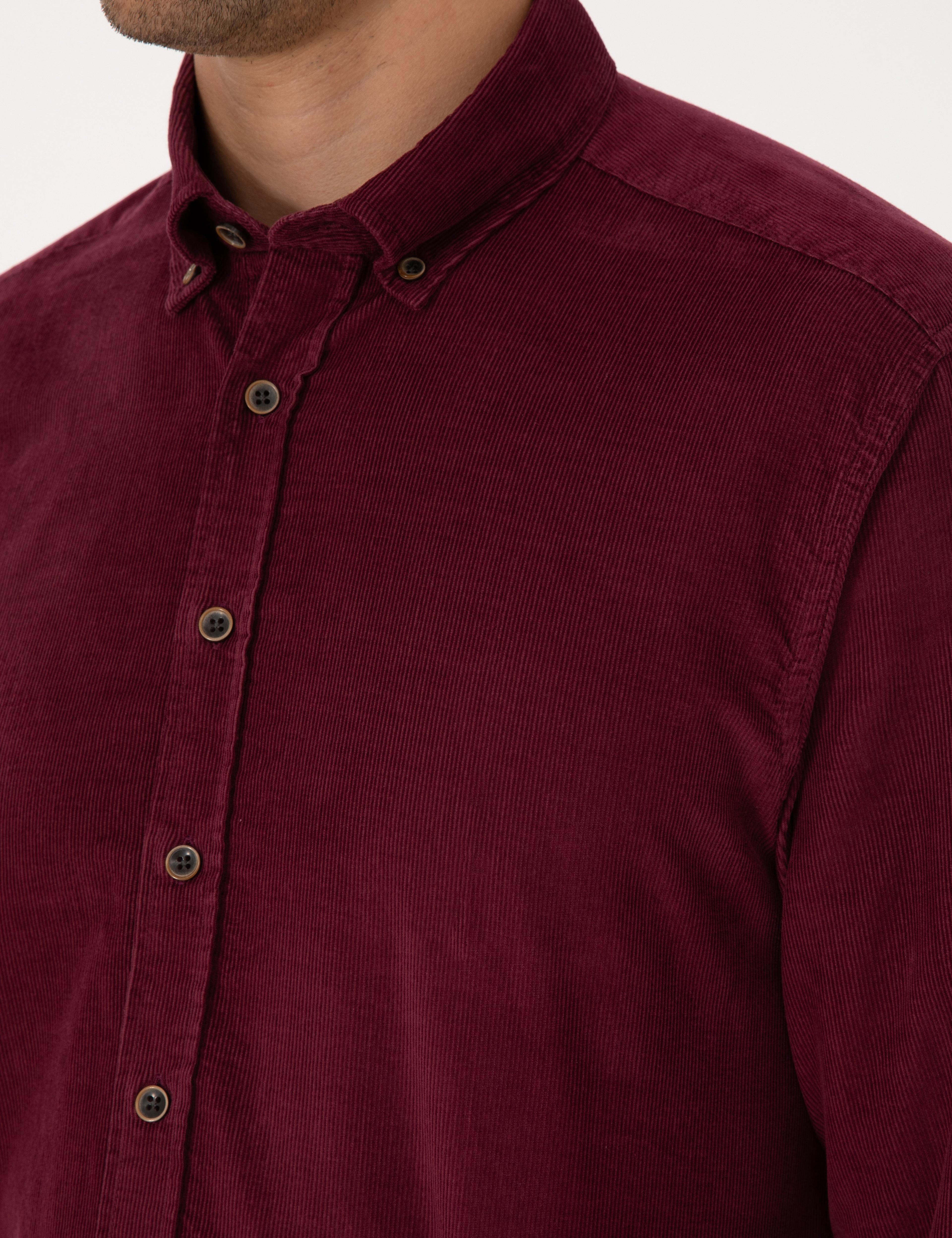 Bordo Regular Fit Uzun Kollu Gömlek