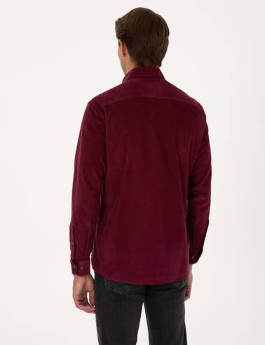 Bordo Regular Fit Uzun Kollu Gömlek
