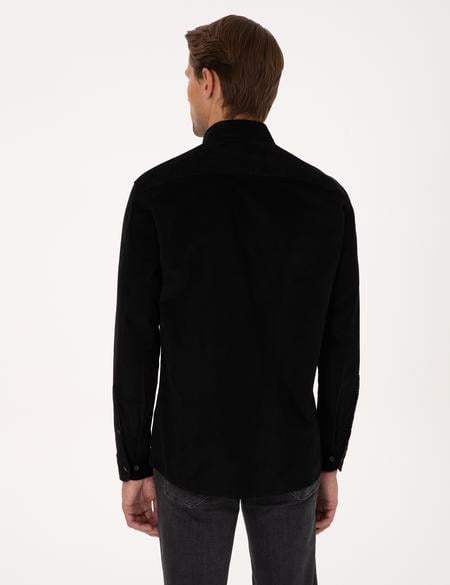 Siyah Regular Fit Uzun Kollu Gömlek - 50310139088