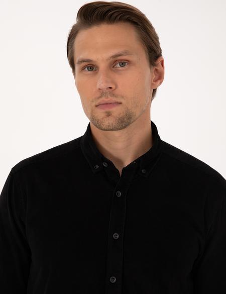 Siyah Regular Fit Uzun Kollu Gömlek - 50310139088