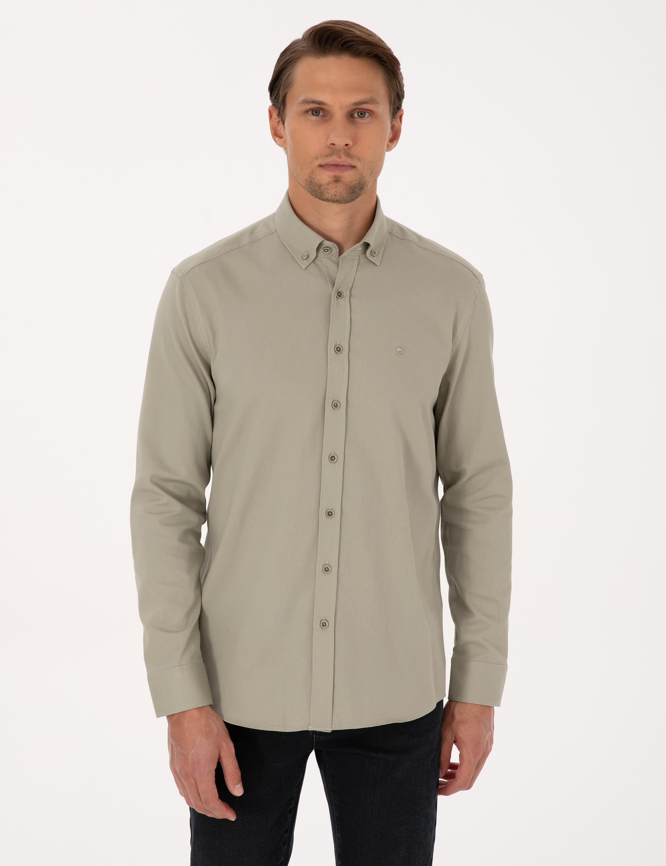 Su Yeşili Regular Fit Uzun Kollu Gömlek