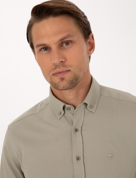 Su Yeşili Regular Fit Uzun Kollu Gömlek - 50316736050