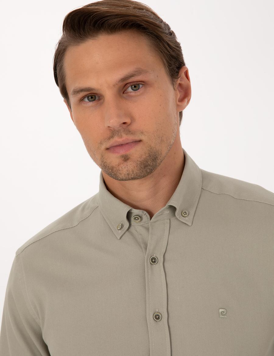 Su Yeşili Regular Fit Uzun Kollu Gömlek