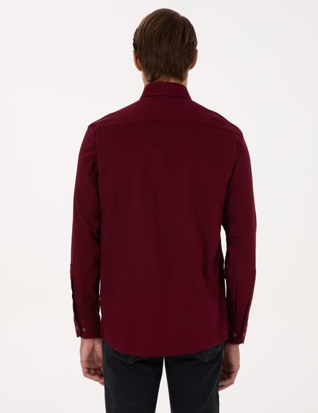 Bordo Regular Fit Uzun Kollu Gömlek - 50316736041