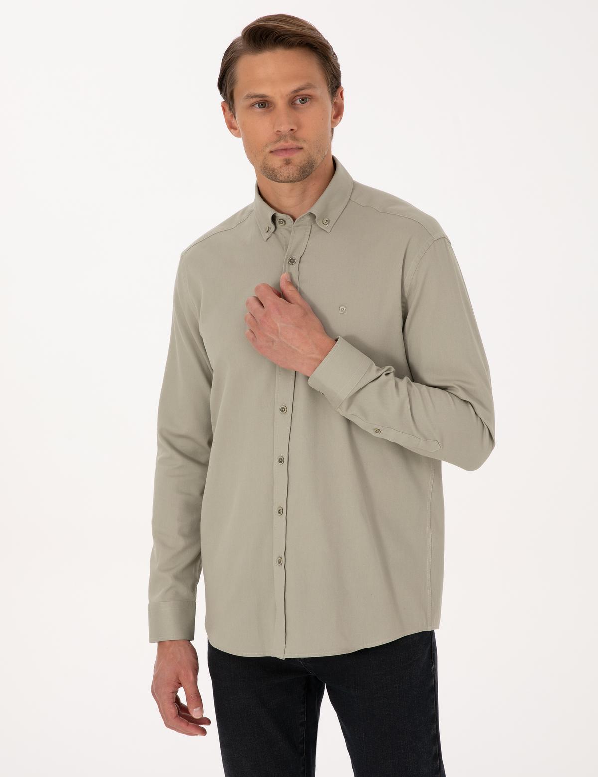 Su Yeşili Regular Fit Uzun Kollu Gömlek - 50316736050