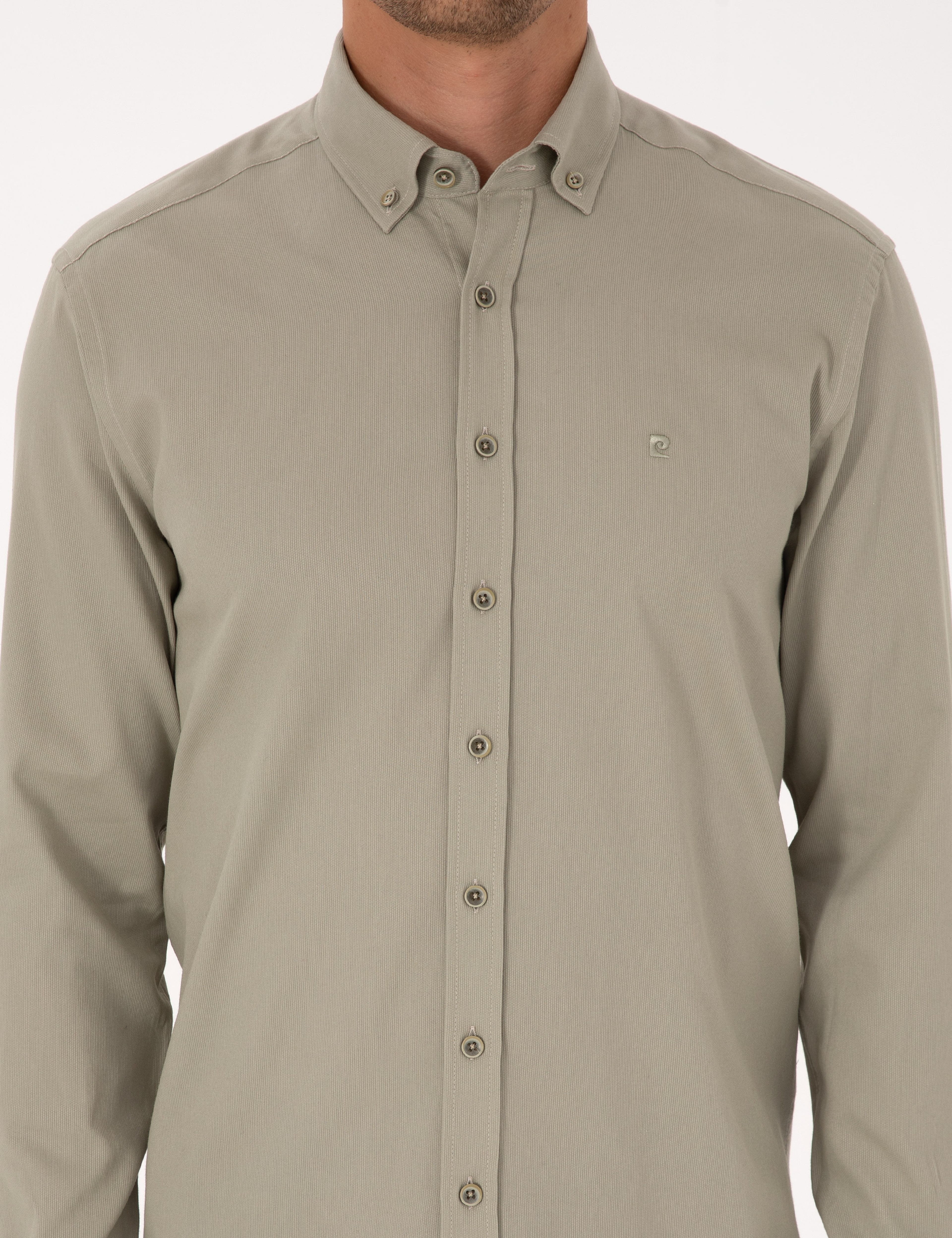 Su Yeşili Regular Fit Uzun Kollu Gömlek - Image 6