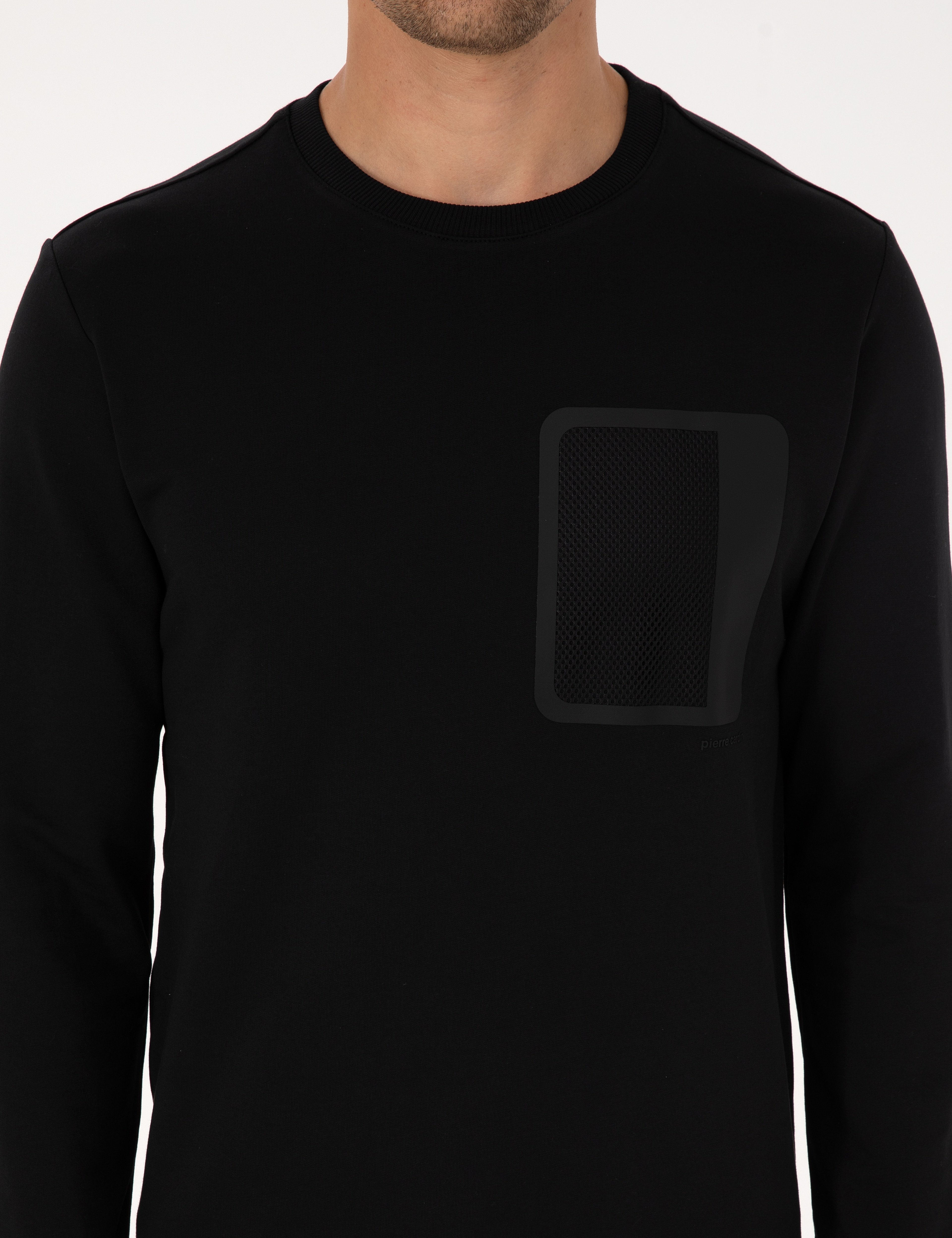 Siyah Regular Fit Bisiklet Yaka Sweatshirt - Image 6