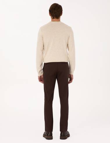 Koyu Kahverengi Slim Fit Kanvas Pantolon
