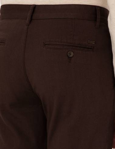 Koyu Kahverengi Slim Fit Kanvas Pantolon