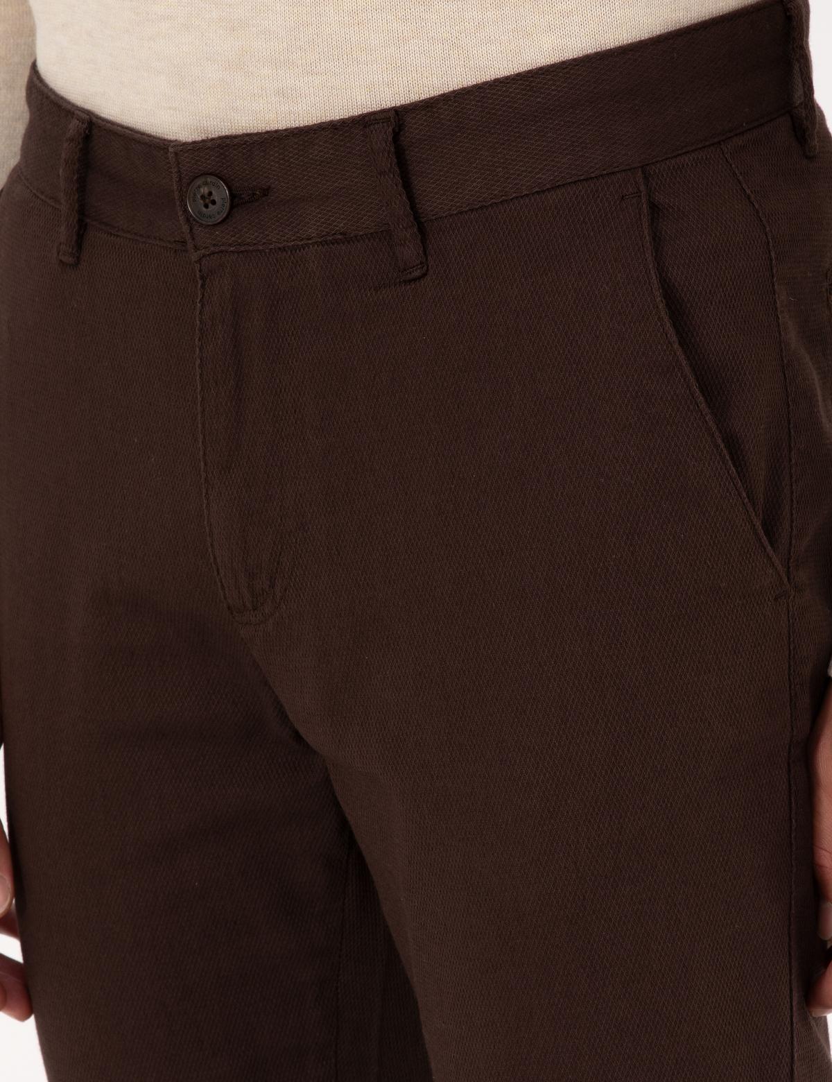 Koyu Kahverengi Slim Fit Kanvas Pantolon - 50299517041