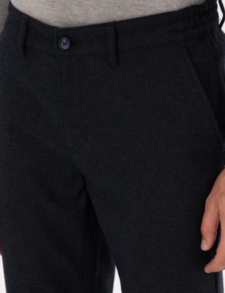 Lacivert Regular Fit Beli Lastikli Kanvas Pantolon - 50317282048