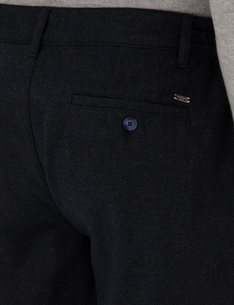 Lacivert Regular Fit Beli Lastikli Kanvas Pantolon