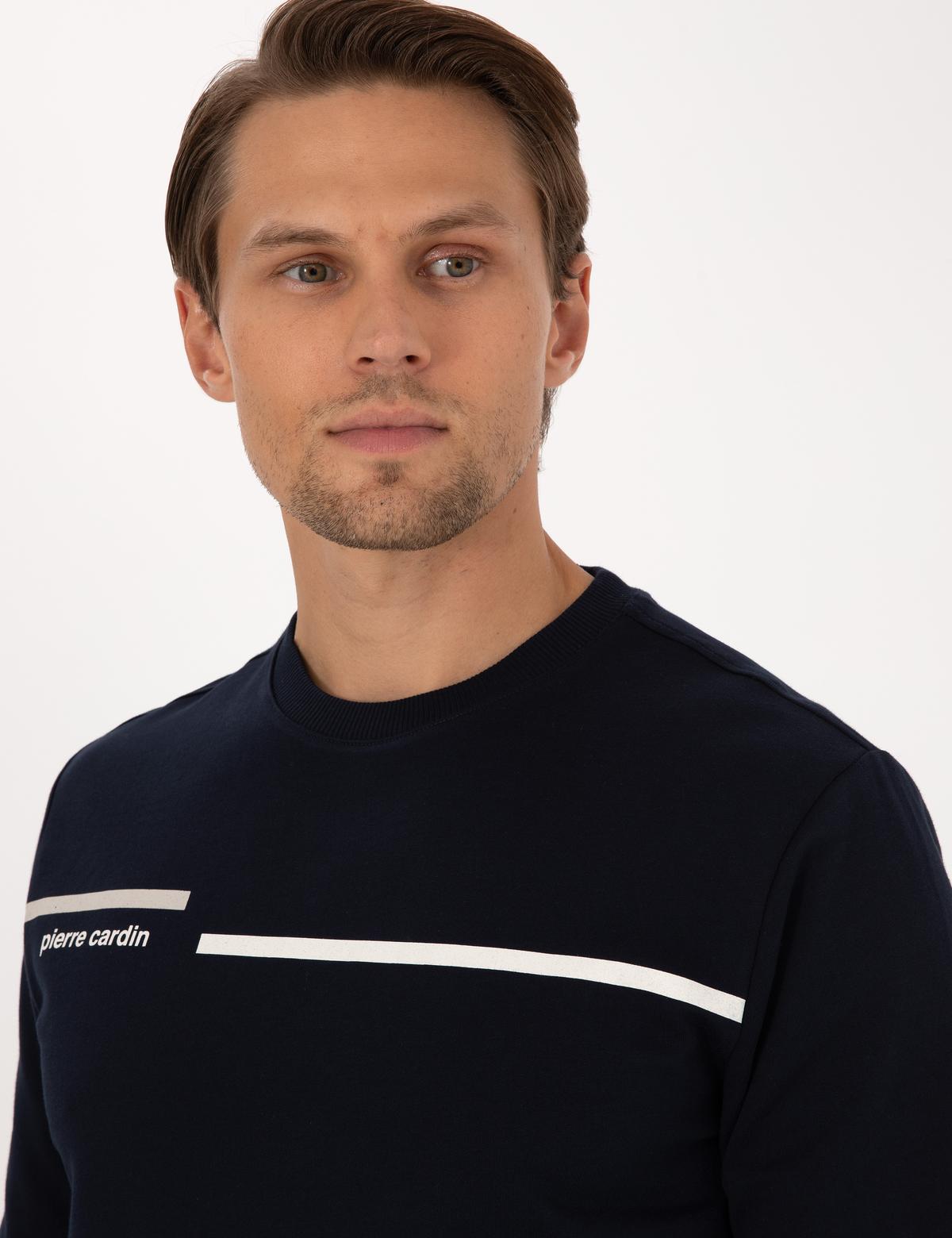 Lacivert Regular Fit Bisiklet Yaka Sweatshirt - 50317675004