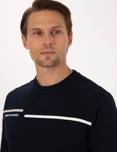 Lacivert Regular Fit Bisiklet Yaka Sweatshirt