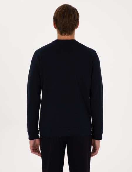 Lacivert Regular Fit Bisiklet Yaka Sweatshirt - 50317675004