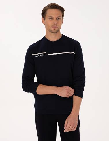 Lacivert Regular Fit Bisiklet Yaka Sweatshirt