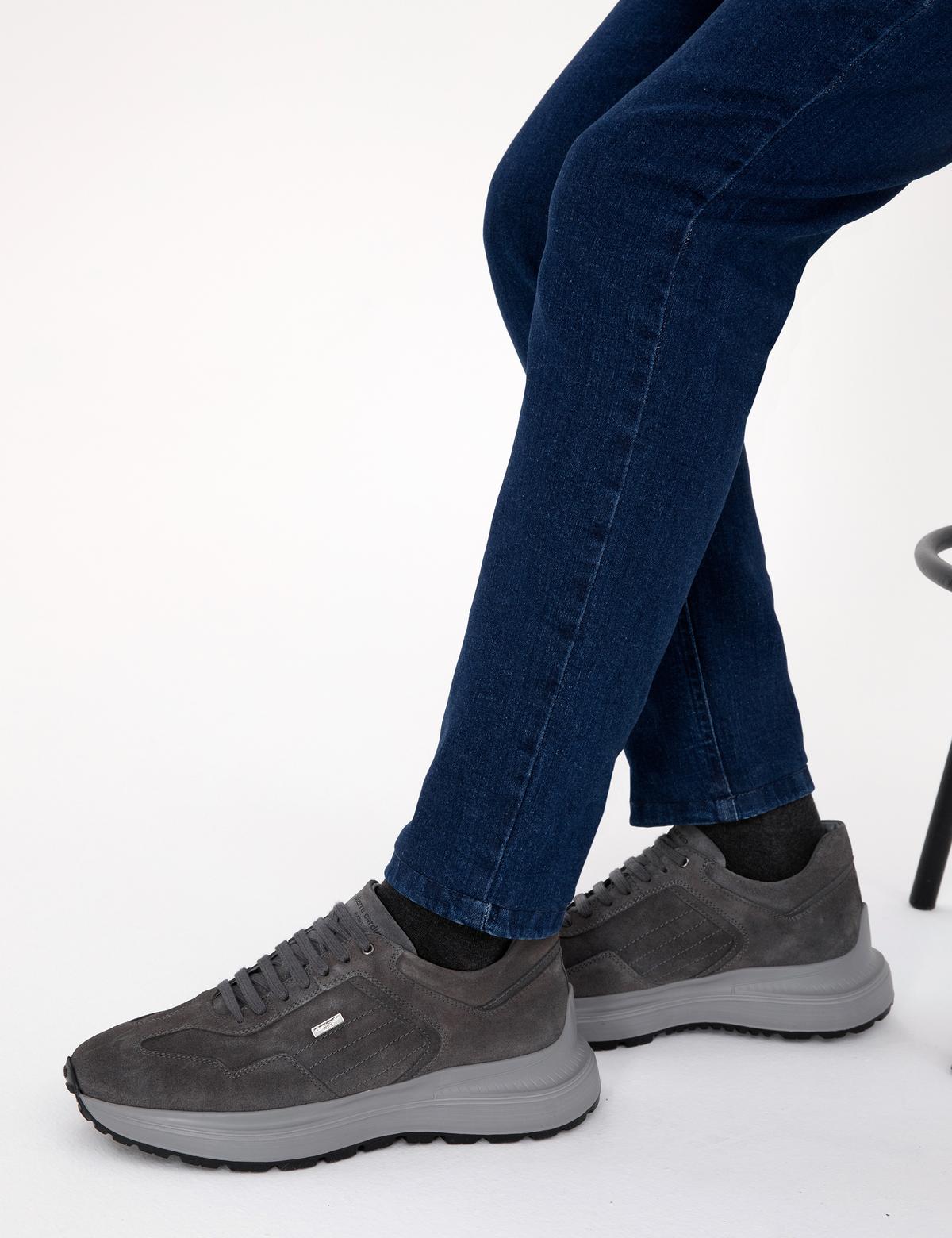 Antrasit %100 Deri Casual Ayakkabı - 50315646047