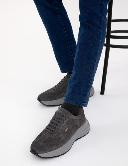 Antrasit %100 Deri Casual Ayakkabı - 50315646047