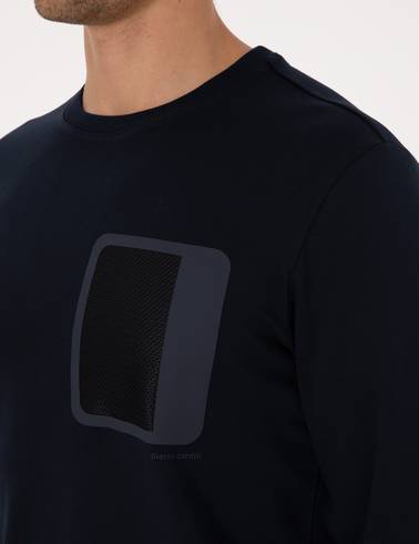 Lacivert Regular Fit Bisiklet Yaka Sweatshirt