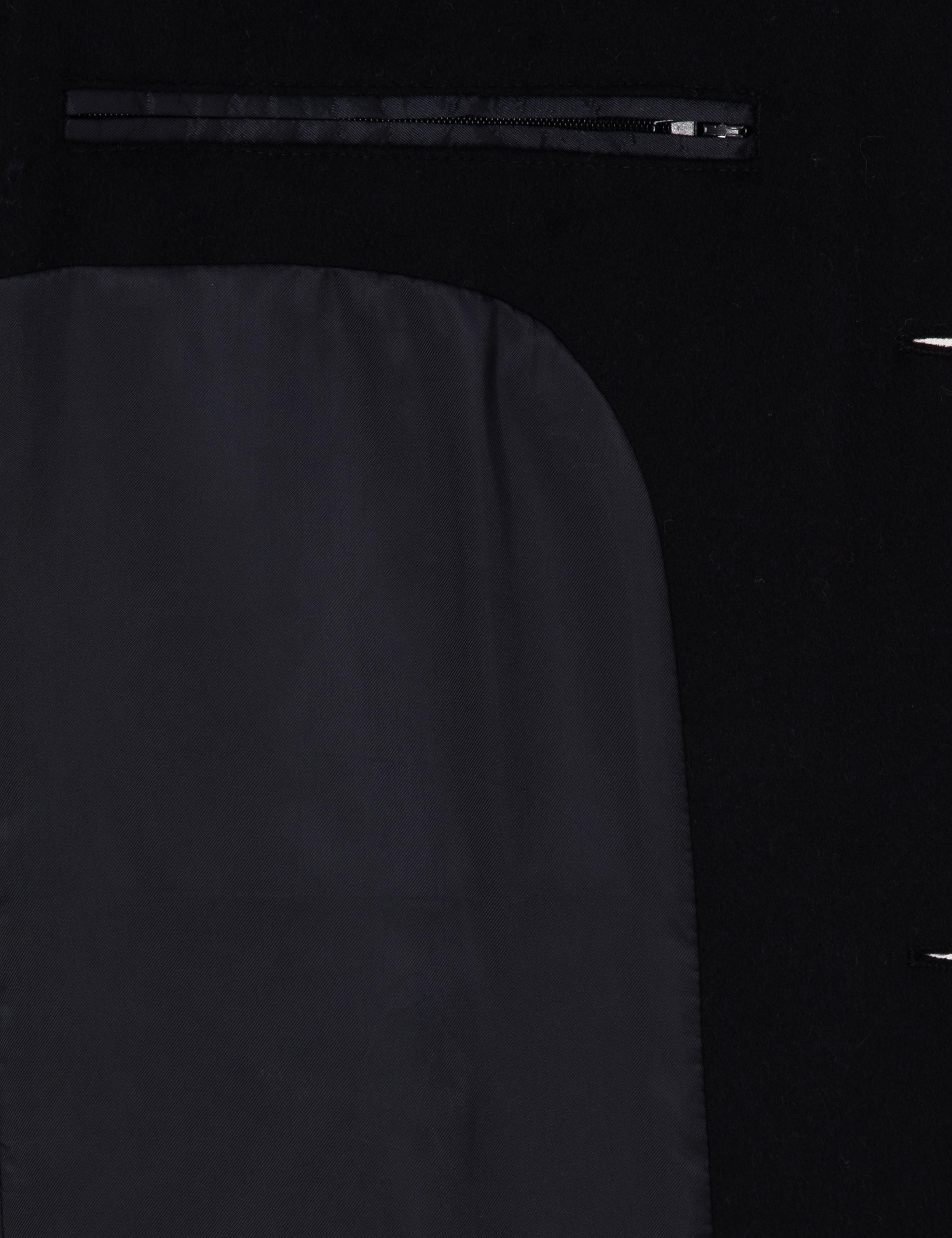 Lacivert Ex. Slim Fit Yün Karışımlı Kaşe Kaban