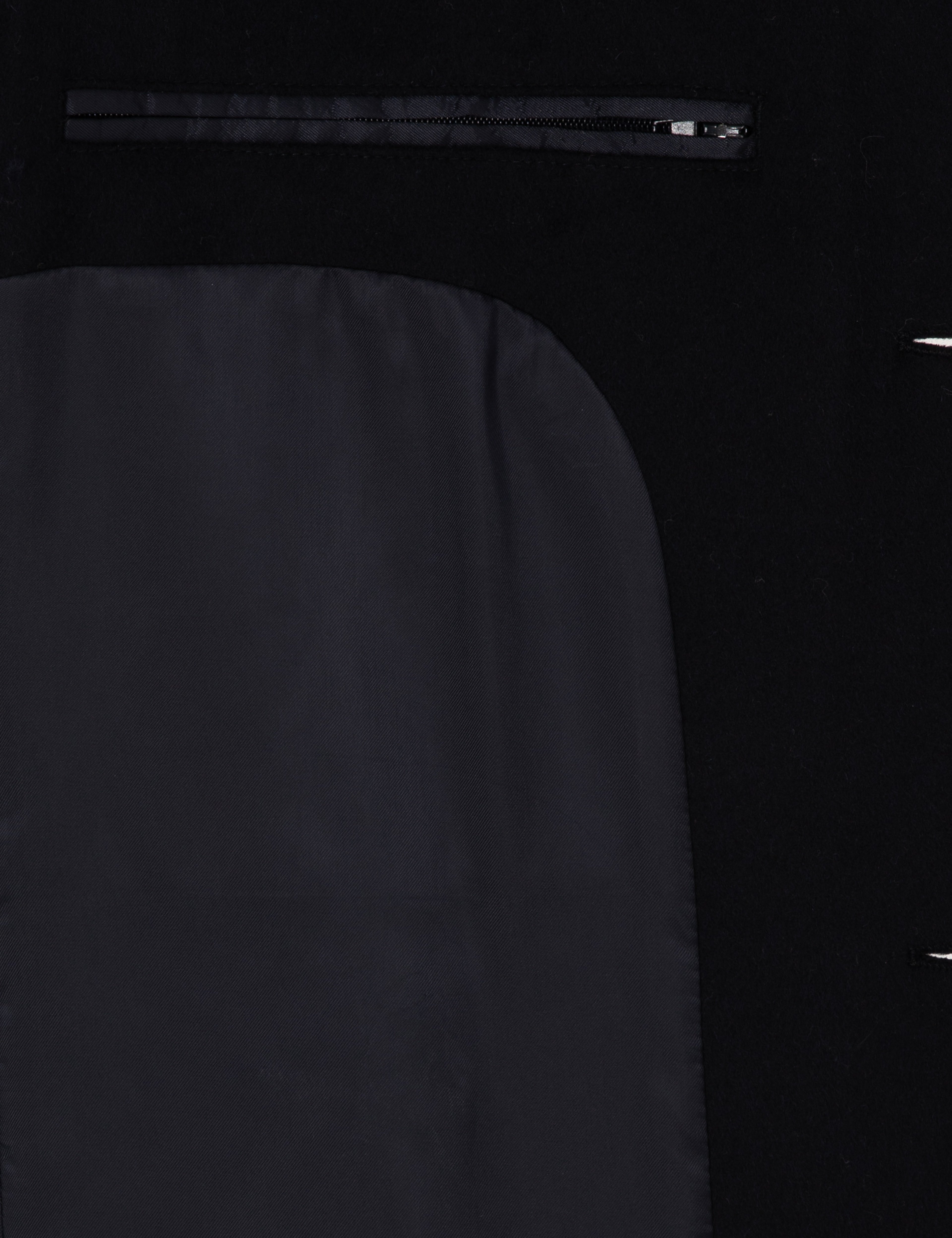 Lacivert Ex. Slim Fit Yün Karışımlı Kaşe Kaban