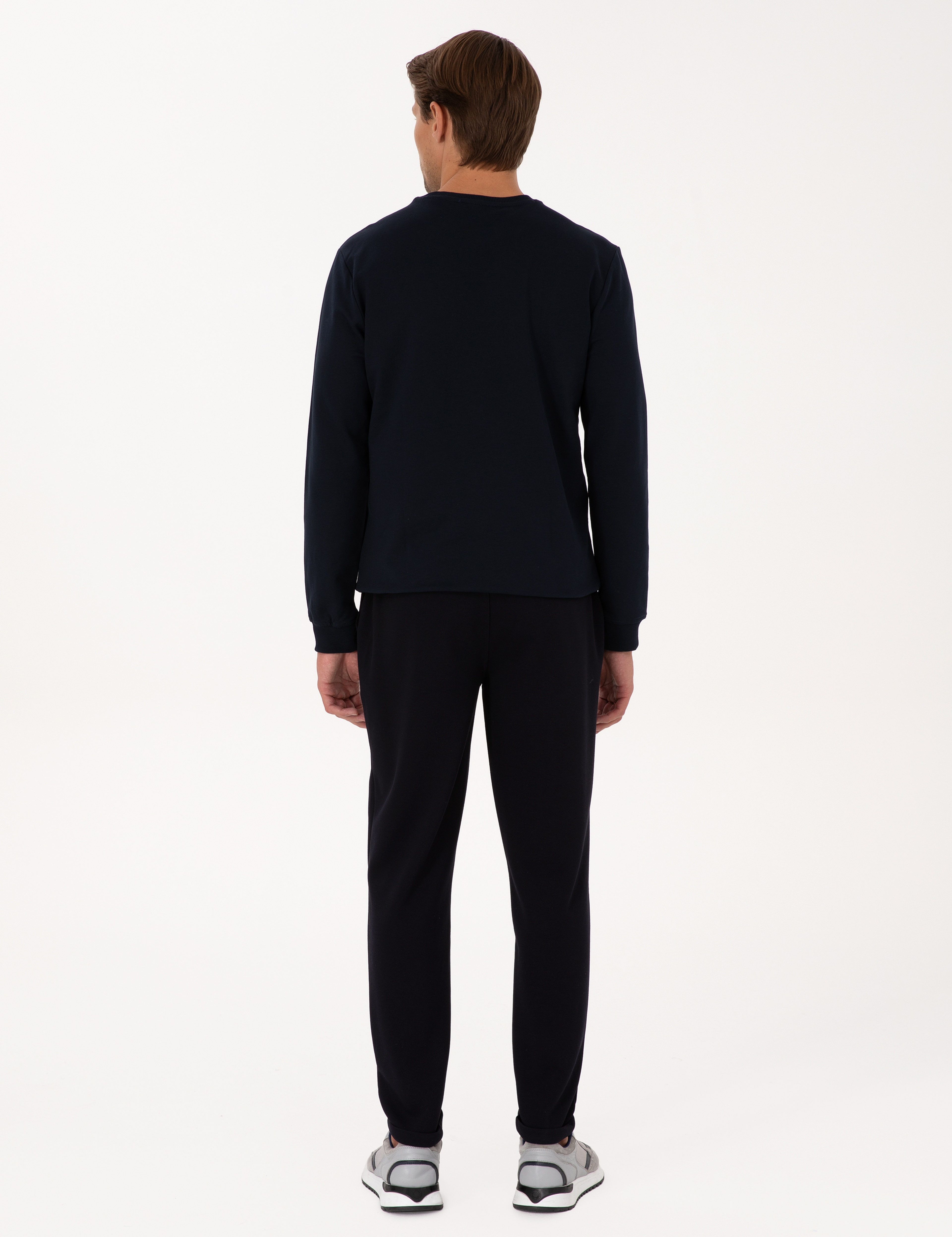 Lacivert Slim Fit Duble Paça Eşofman Altı - Image 4