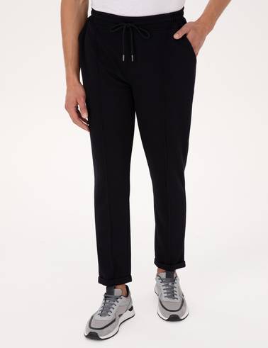 Lacivert Slim Fit Duble Paça Eşofman Altı