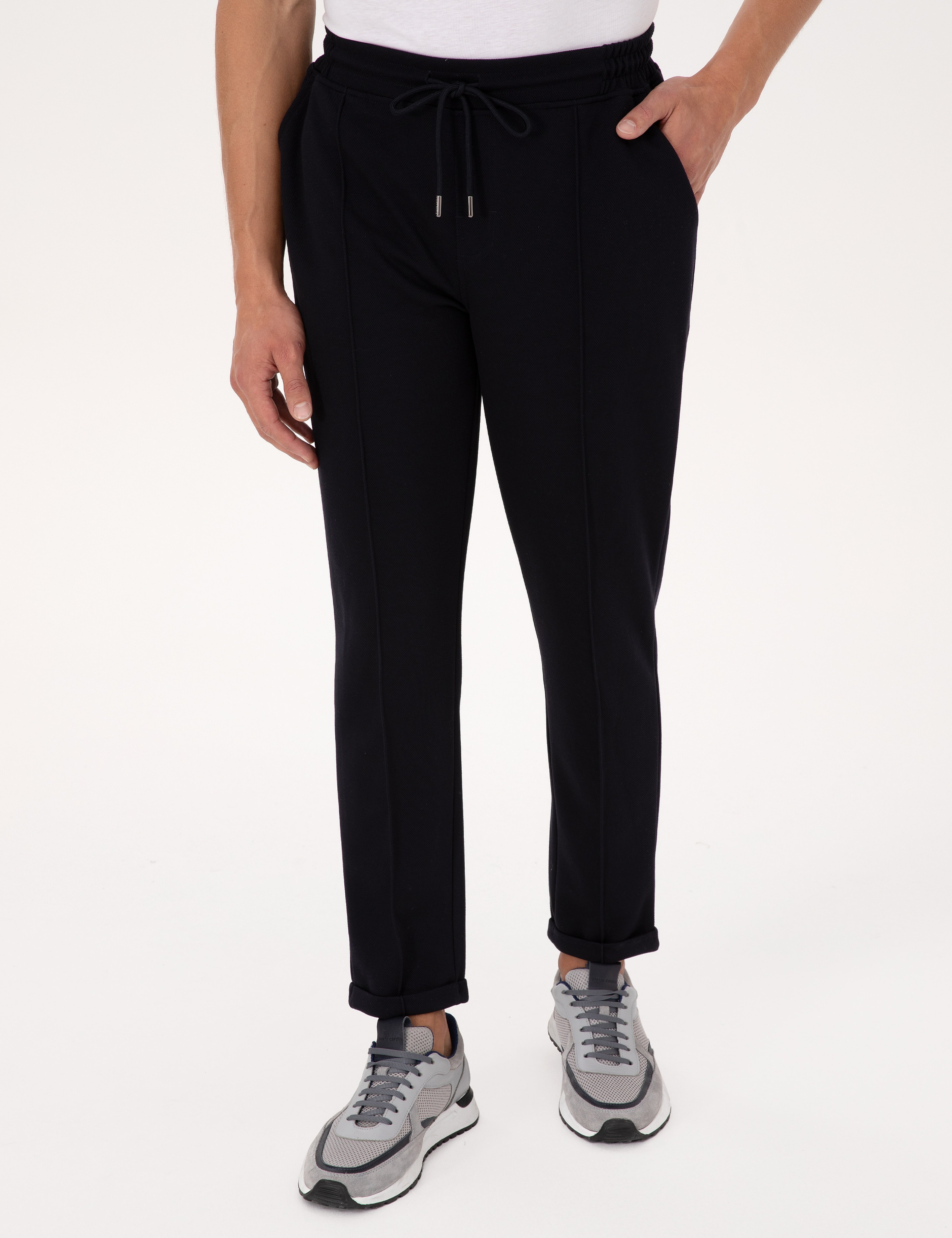 Lacivert Slim Fit Duble Paça Eşofman Altı - Image 2