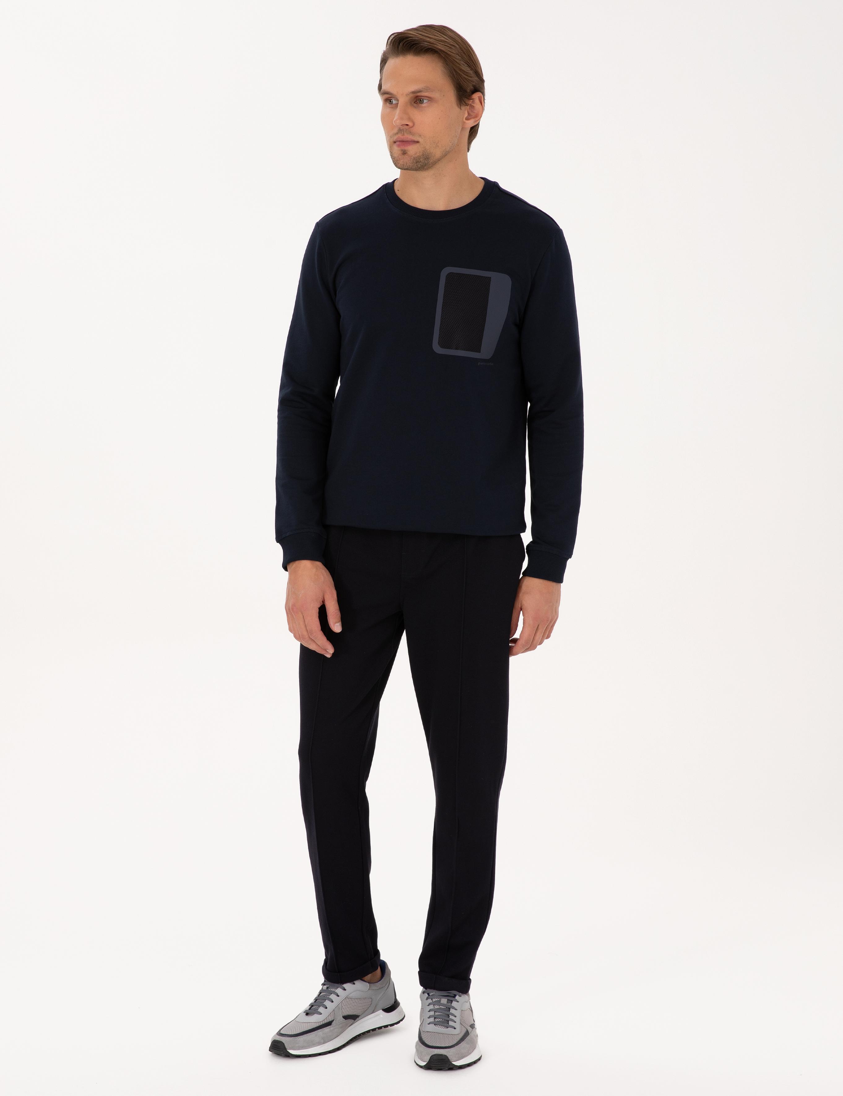 Lacivert Slim Fit Duble Paça Eşofman Altı