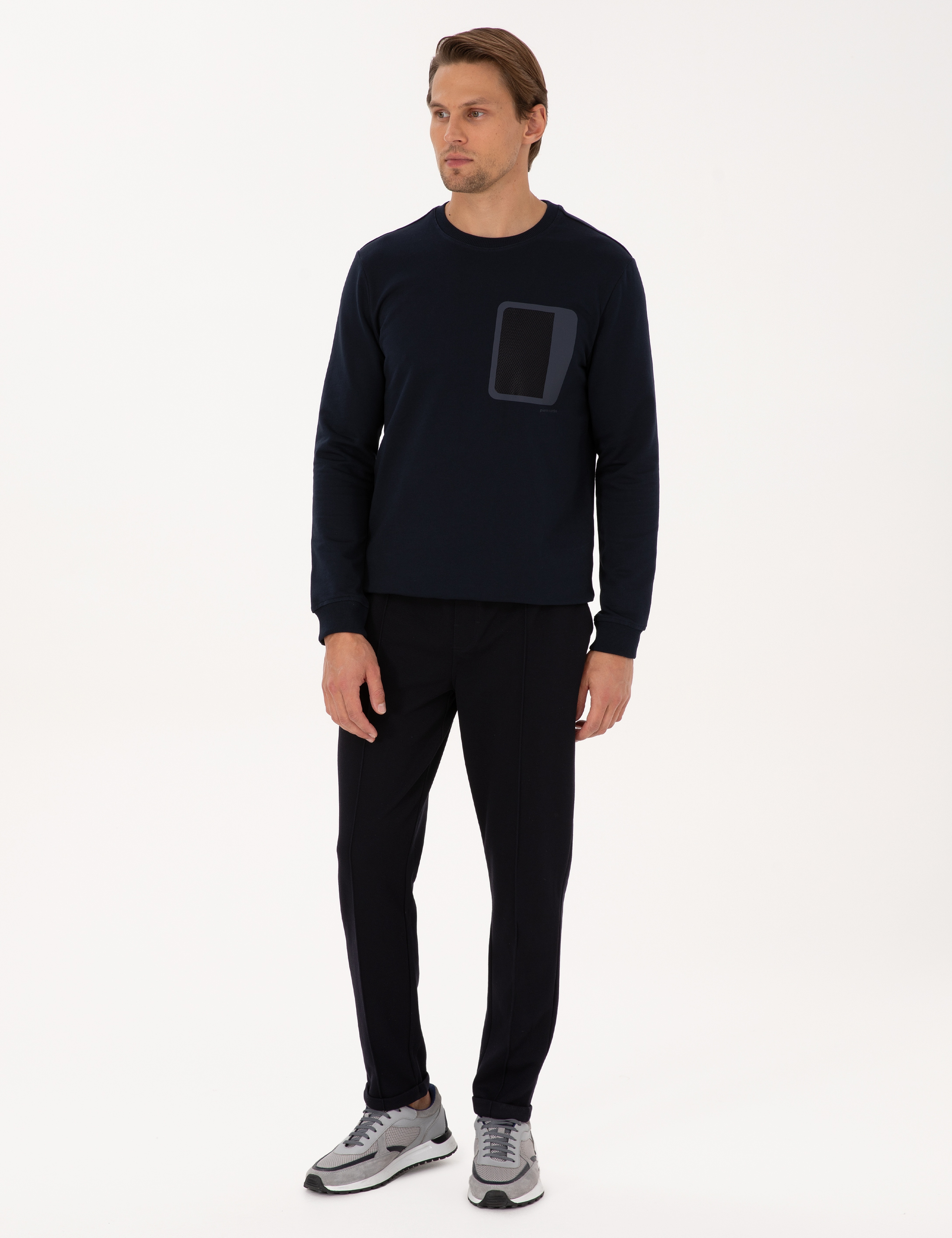 Lacivert Slim Fit Duble Paça Eşofman Altı - Image 3