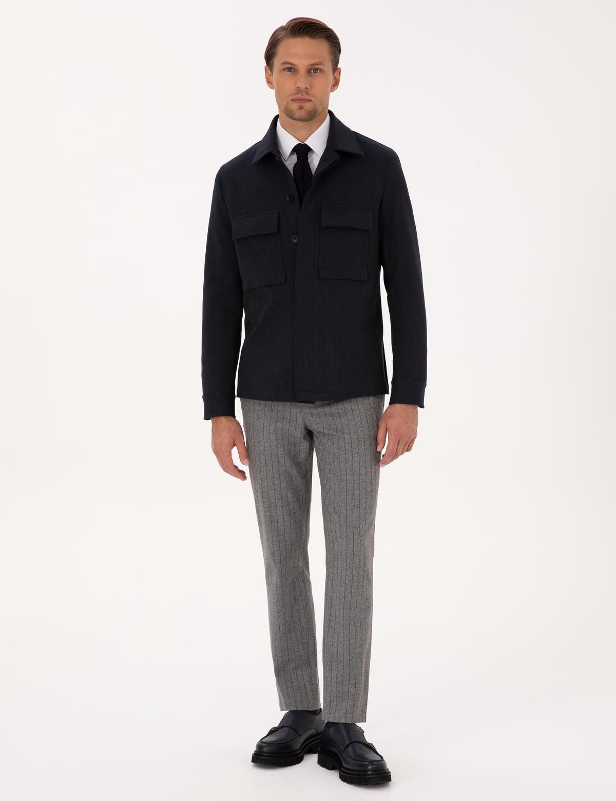 Lacivert Regular Fit Gömlek Ceket - 50311561041
